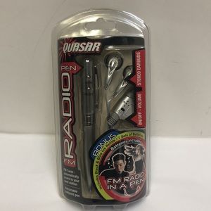 Quasar Radio FM Pen Stereo Earbuds New